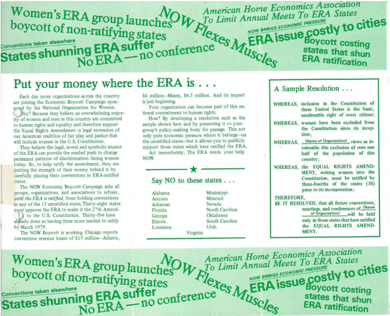 Newsletter page with the title "Put your money where the ERA is..."