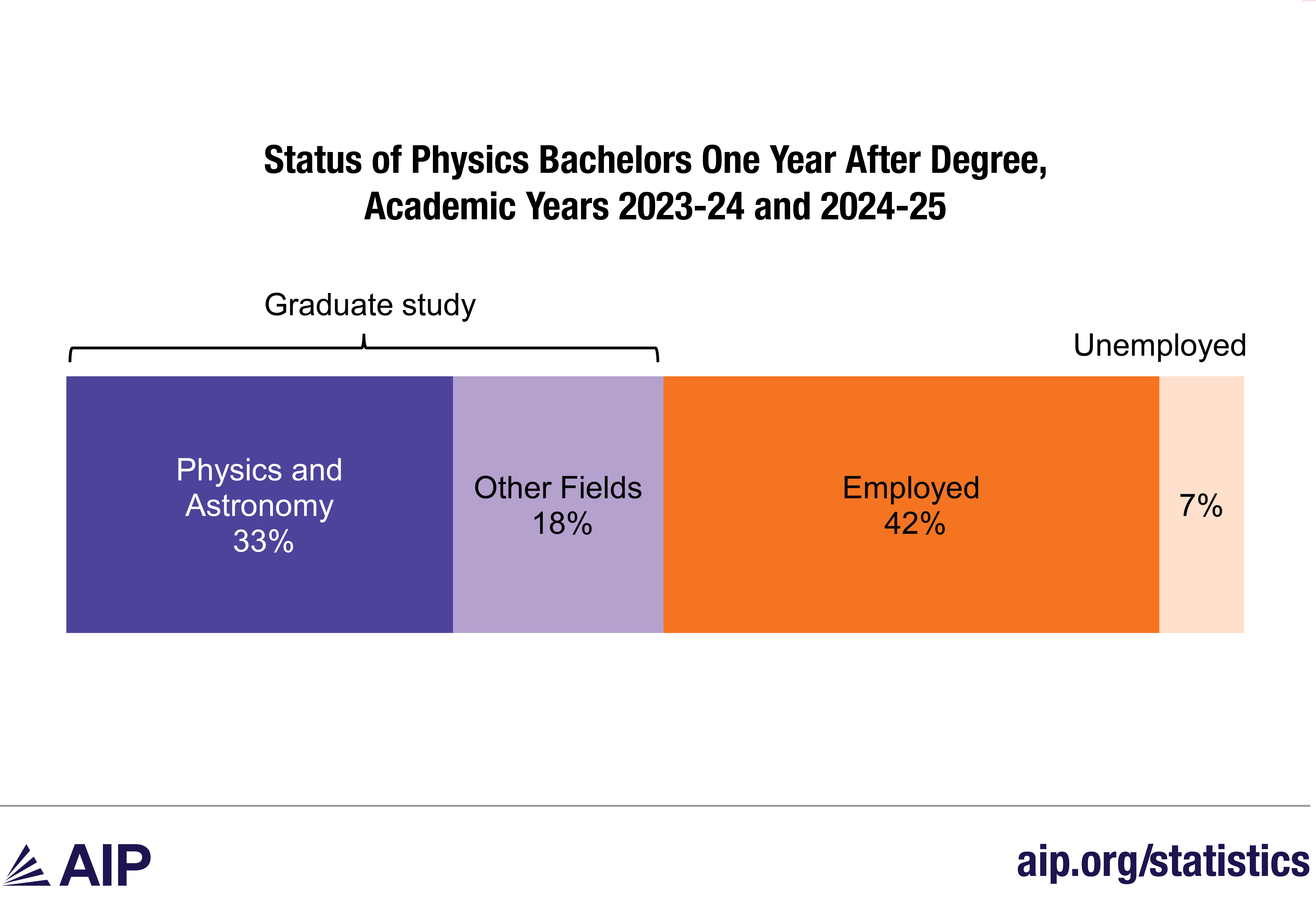 Status of Physics Bachelors One Year After Degree, Academic Years 2023-24 and 2024-25