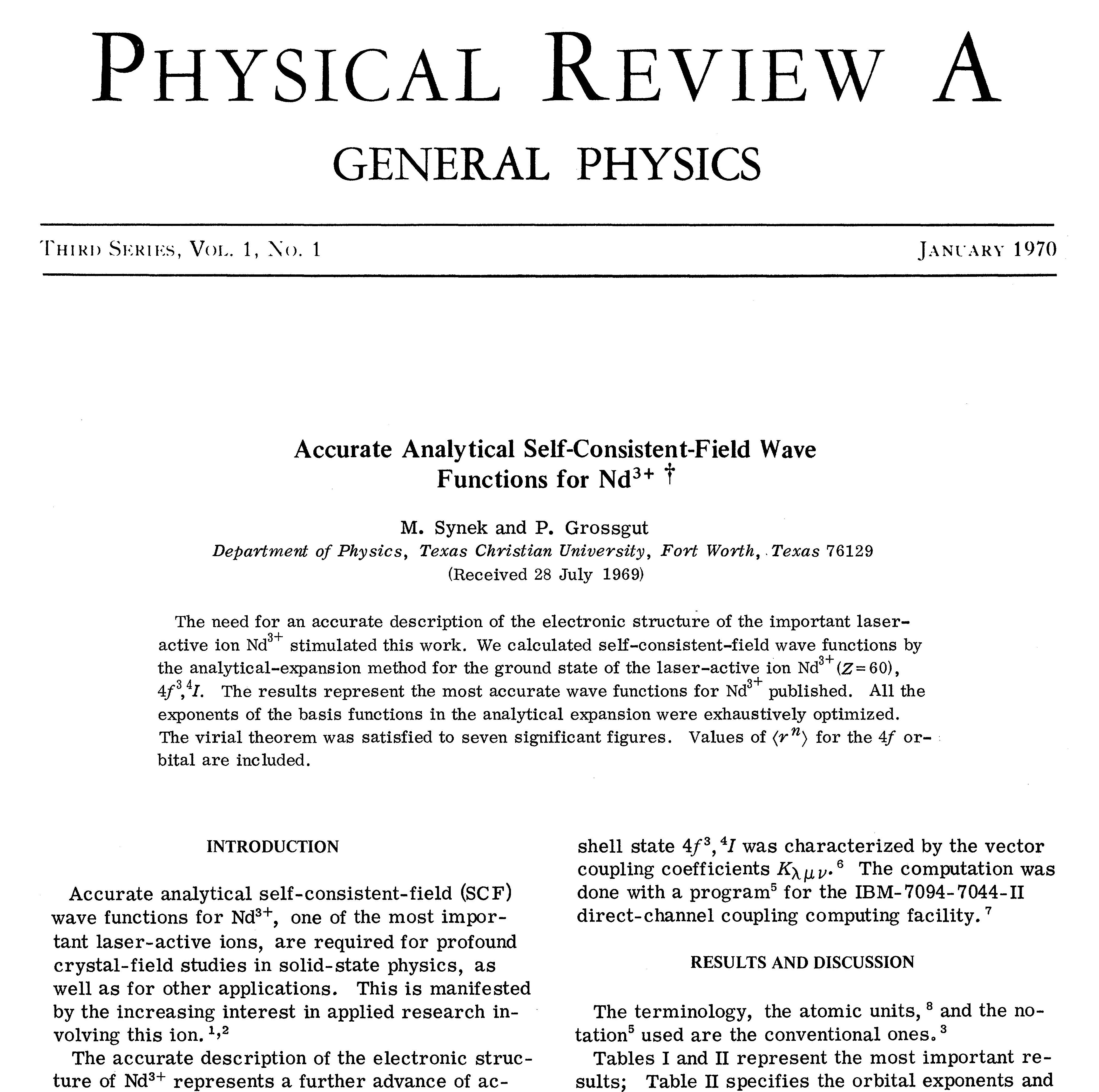 Page full of text for Physical Review A
