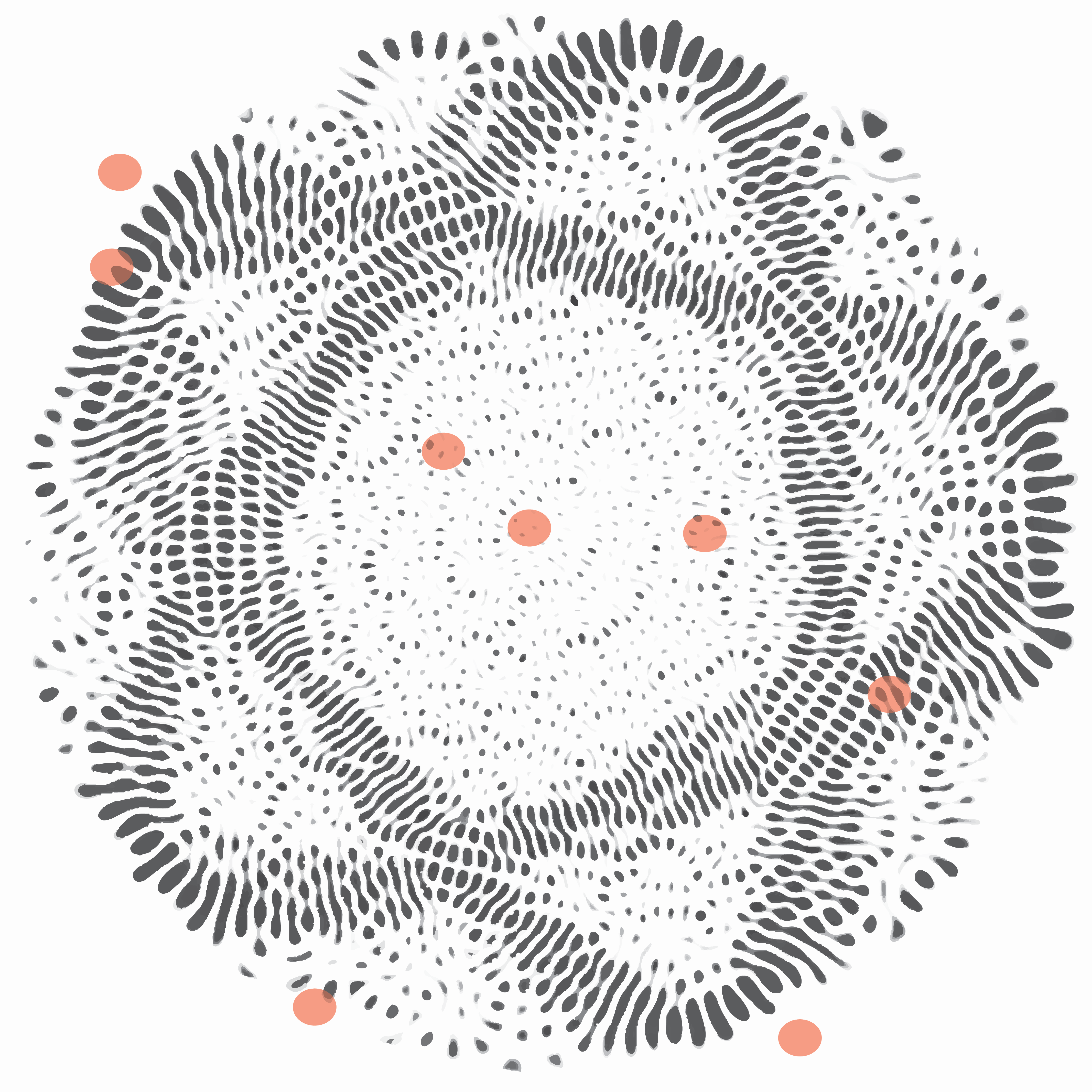 A pentagram-shaped quantum scar forms after a potential well is perturbed with randomly placed impurities.