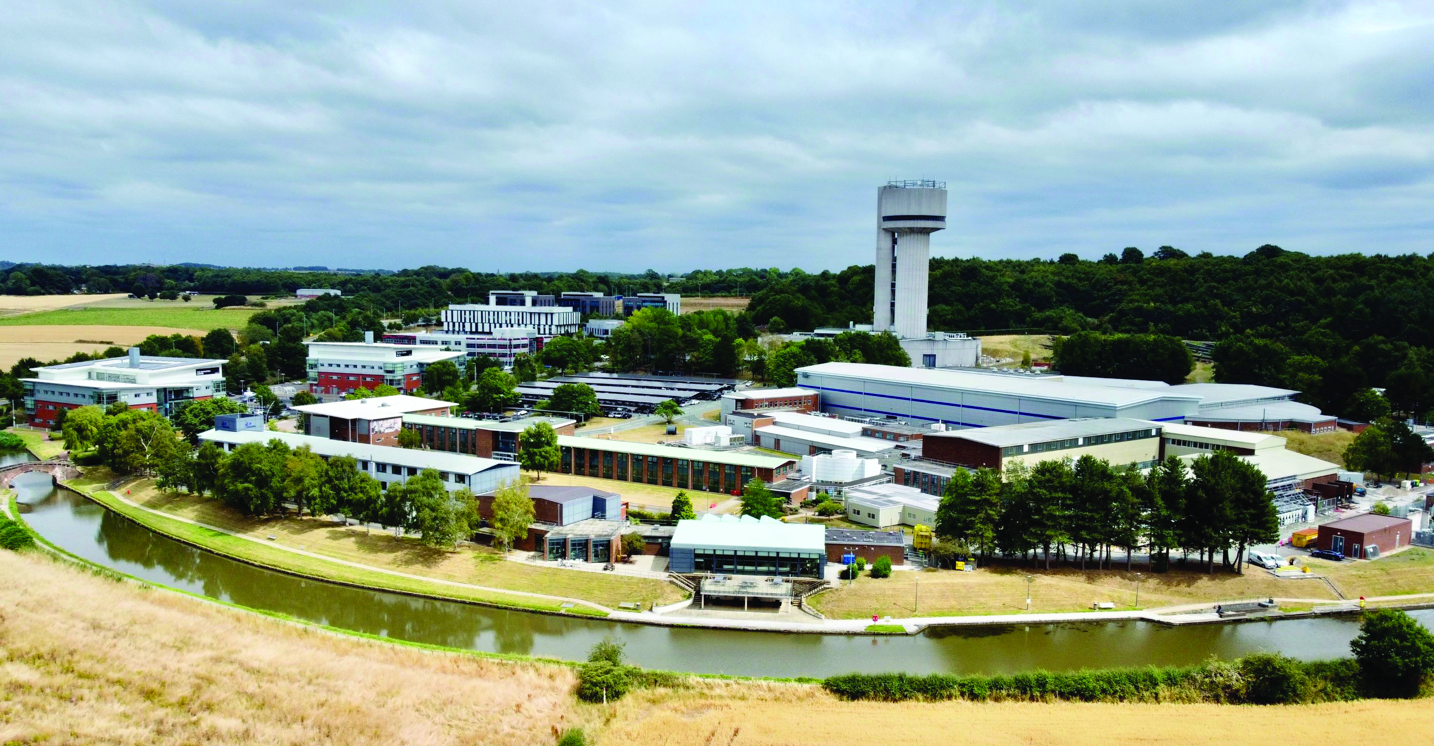 Aerial photo of a research campus.