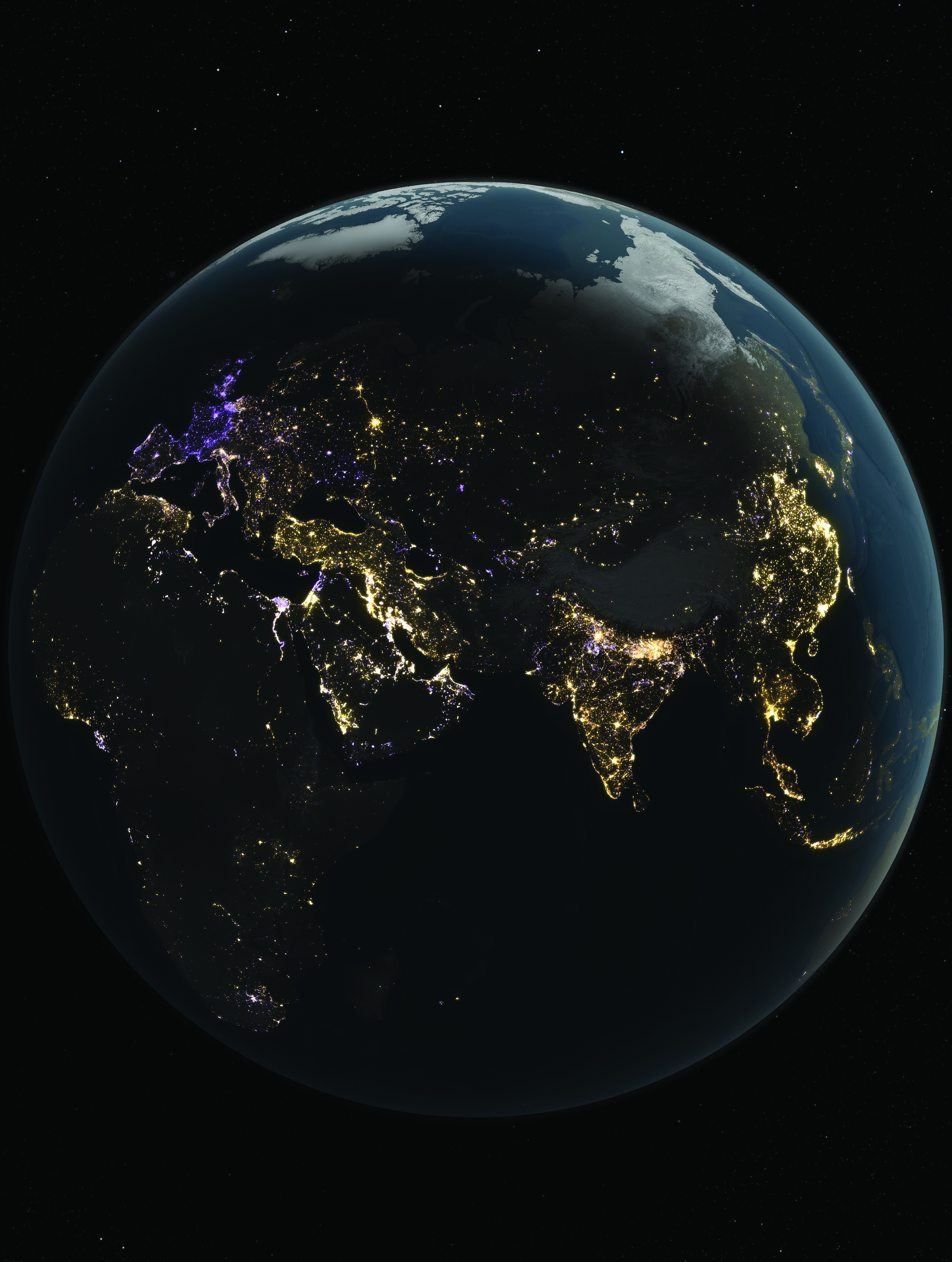 An image of Earth at night.