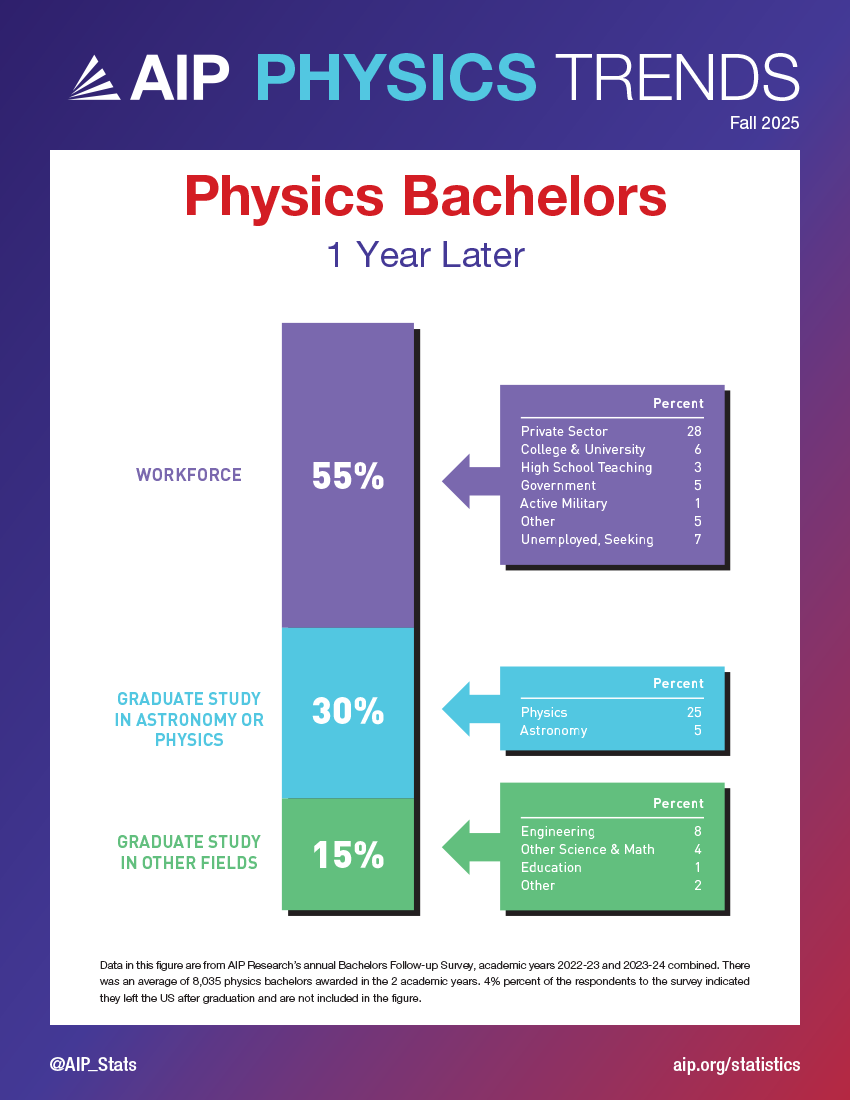 Physics Trends: Physics Bachelors One Year Later