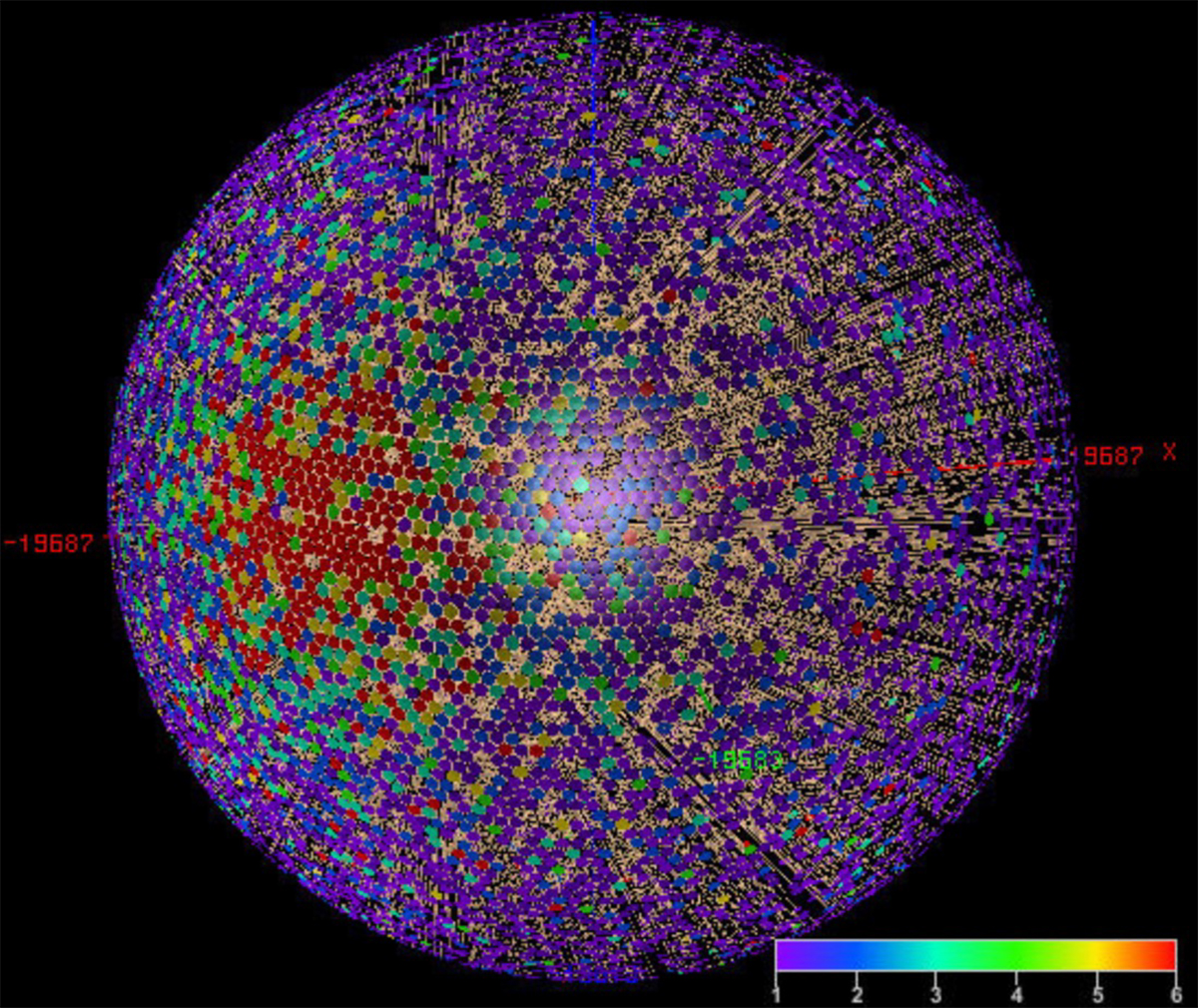 Graphic of a reactor neutrino event.
