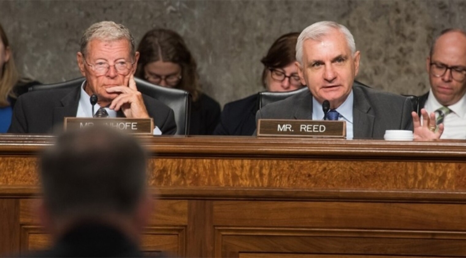Senate Armed Services Committee Chair Jim Inhofe (R-OK) and Ranking Member Jack Reed (D-RI).