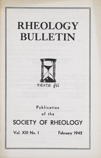 Rheology Bulletin February 1942