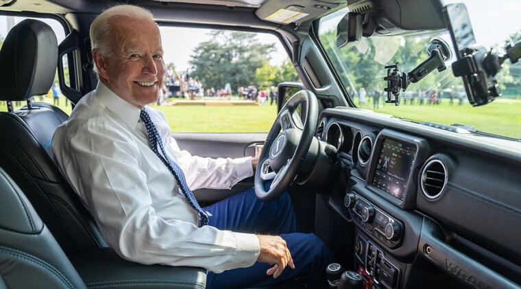 Biden in Jeep Wrangler