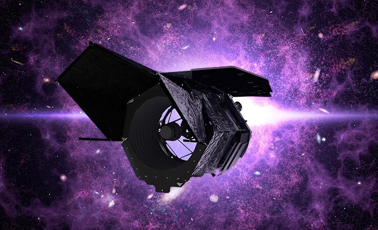 An illustration of the Roman Space Telescope. 