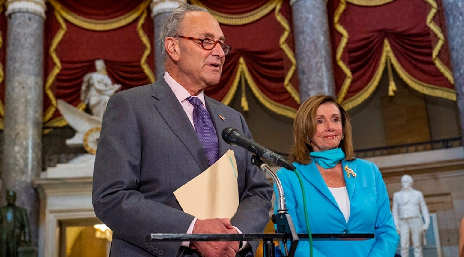 Senate Minority Leader Chuck Schumer (D-NY) and Speaker of the House Nancy Pelosi (D-CA).