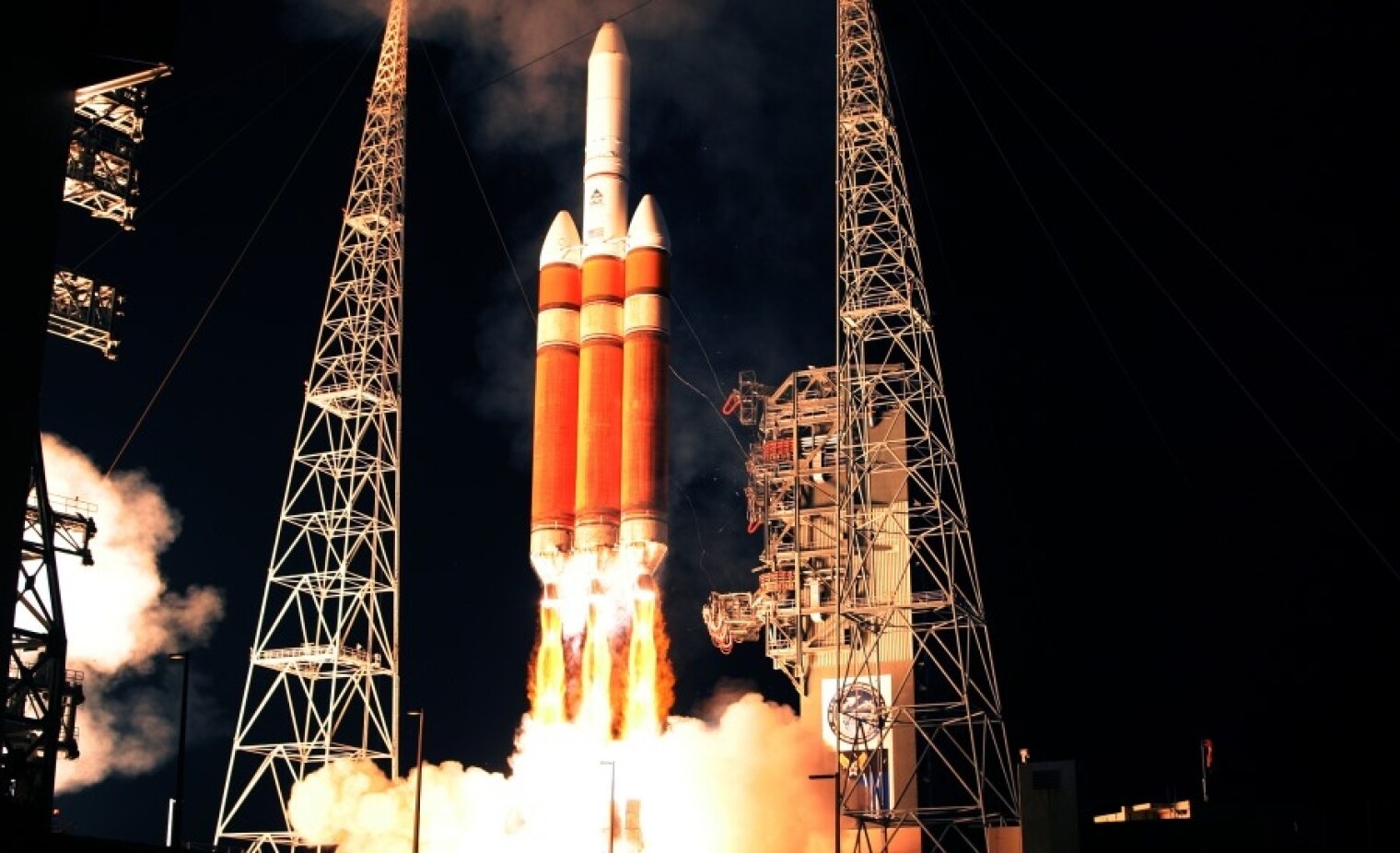 A Delta IV Heavy rocket launches from Cape Canaveral Air Force Station. The Air Force’s National Security Space Launch program is among the activities that are on deck to be transferred into a new Space Force service branch.
