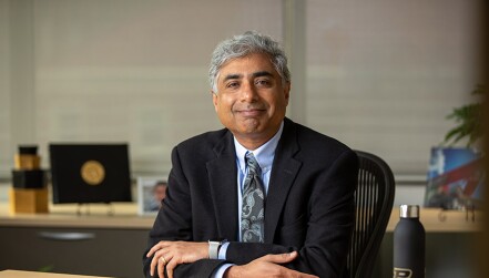 Arvind Raman pictured at his desk.