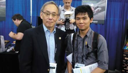 Everest Law (right) and plenary speaker Steven Chu.
