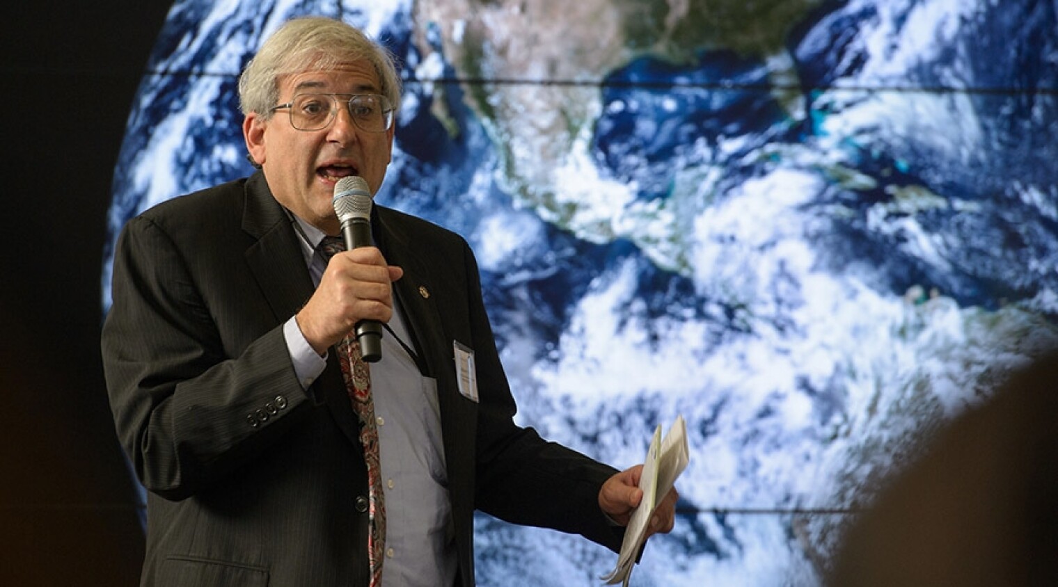 Mike Freilich speaking at an Earth Day event in 2017