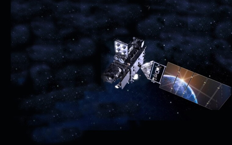 An artist’s rendition of the GOES-T satellite