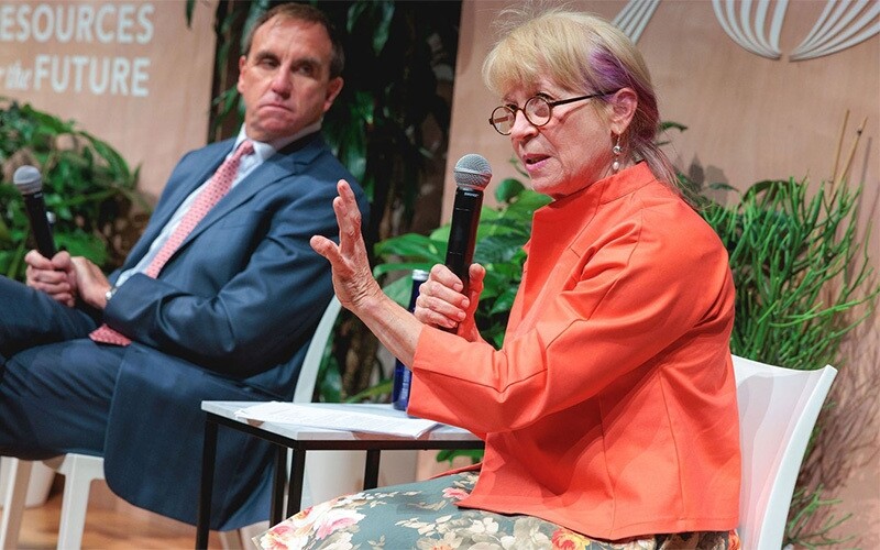 Geri Richmond speaks at an event