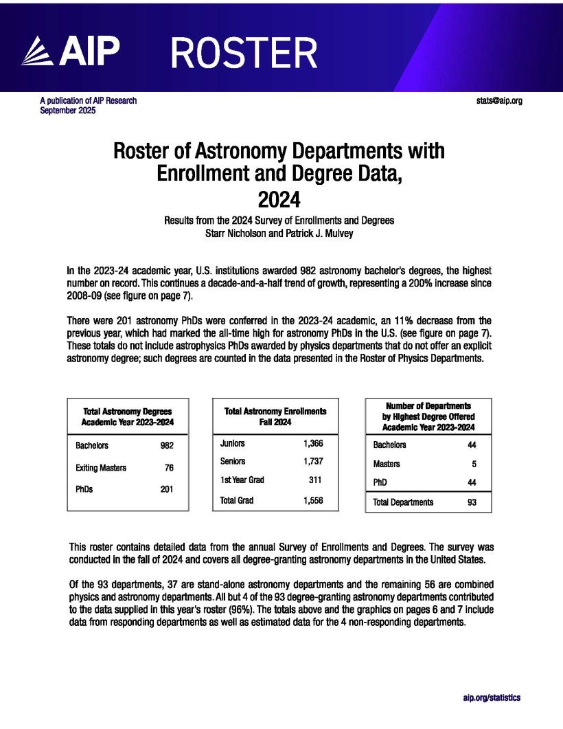 Roster of Astronomy Departments 2024-page1