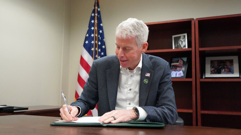 Energy Secretary Chris Wright signs his first secretarial order.