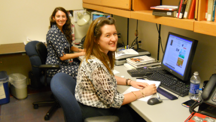 two women at computers