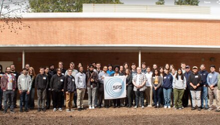 Attendees at the SPS Zone 18 Meeting at Cal Poly Pomona gather for a picture before lunch.
