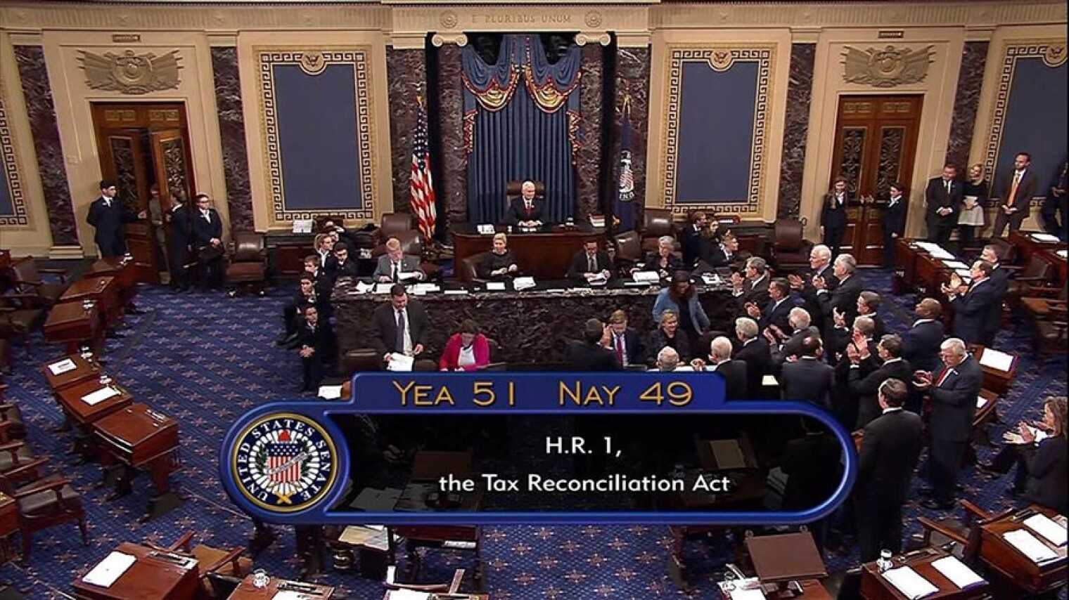 Senate chamber after tax bill vote