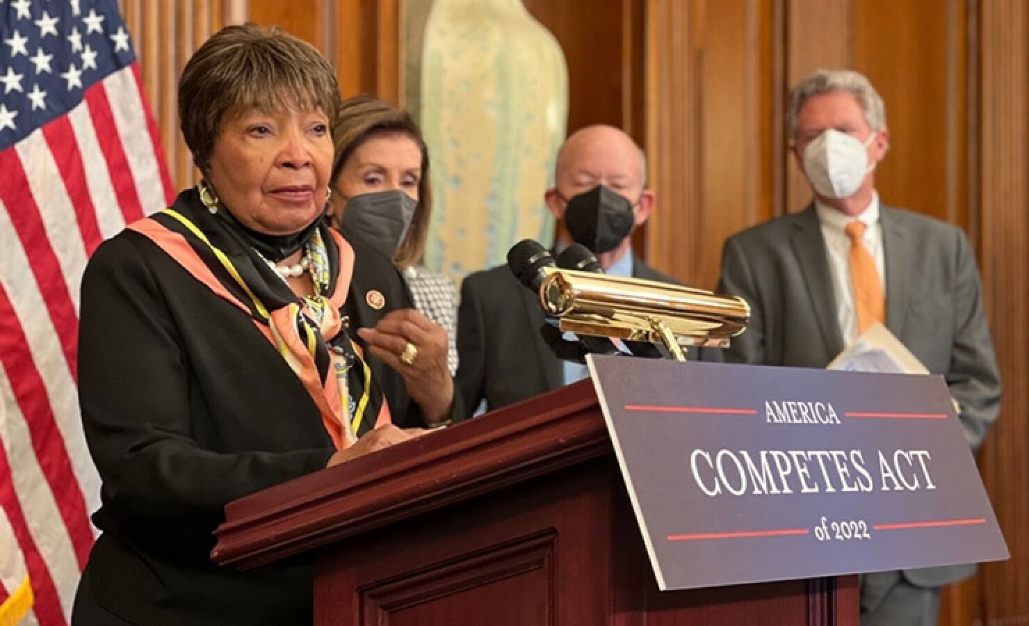 Eddie Bernice Johnson speaks at press conference on Amwrica COMPETES Act