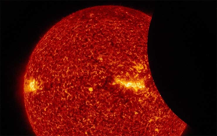 NASA’s Solar Dynamics Observatory, which launched in 2010, observed a partial eclipse of the sun on Aug. 21, 2017, while observers on the ground experienced a total eclipse.