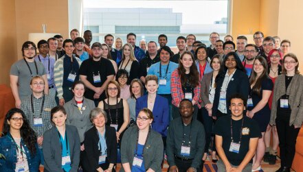Undergraduates at a Future of Physics Days event at the 2015 APS April Meeting. Photo courtesy of the American Physical Society.