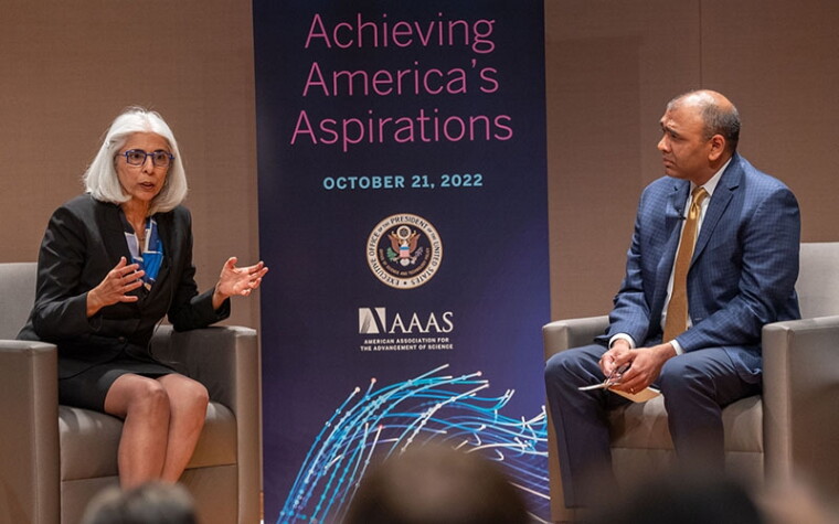 Arati Prabhakar speaks with AAAS CEO Sudip Parikh
