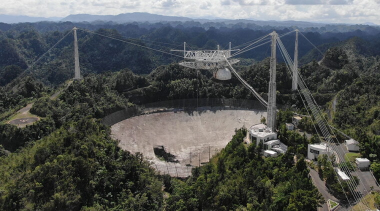 The Arecibo radio telescope dish