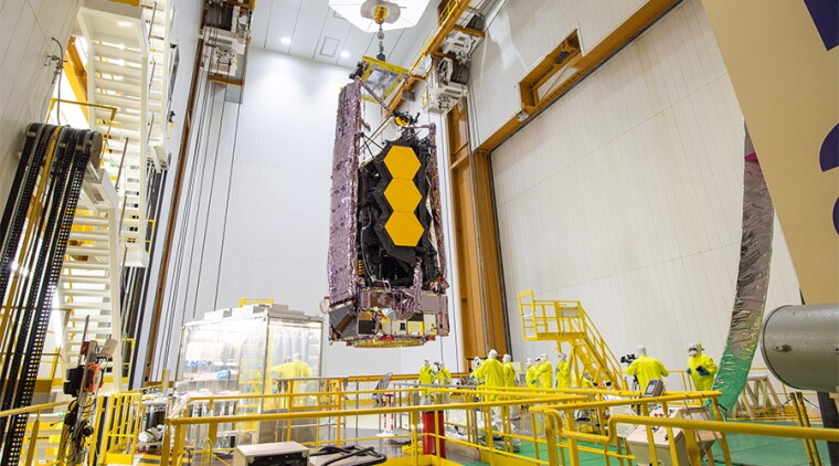 Webb Telescope being encapsulated