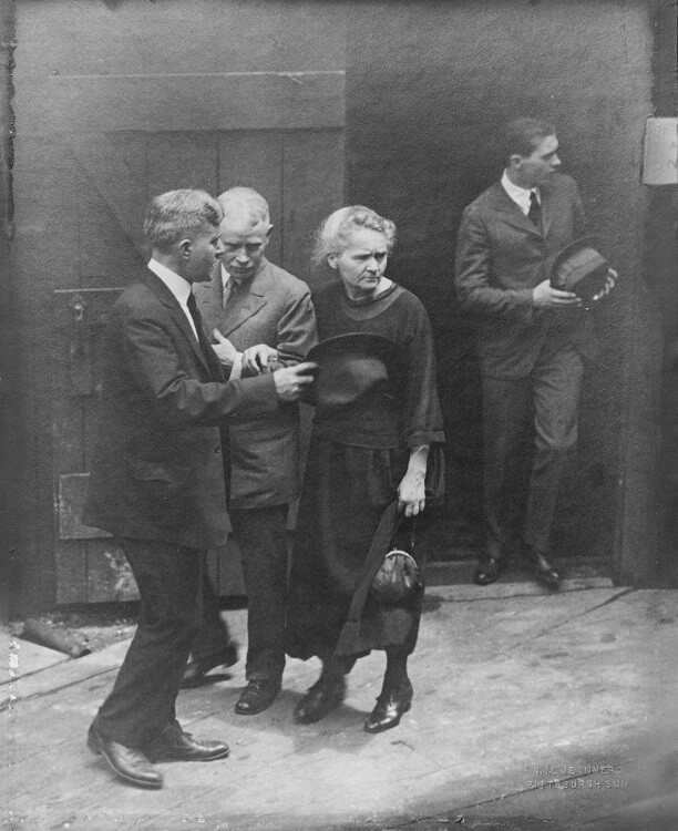 Madame Curie Inspecting the Radium Refining Plant of the Standard Chemical Company, Pittsburgh, PA, 1921.