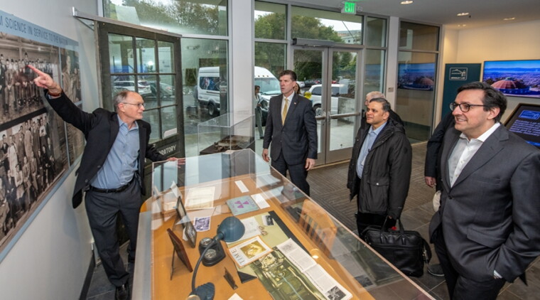 Lawrence Berkeley National Lab Director Michael Witherell, left, leads PCAST members and staff on a tour of the lab in January. A.N. Sreeram, second from right, is the chair of the council’s Subcommittee on New Models of Engagement for Federal and Nationa