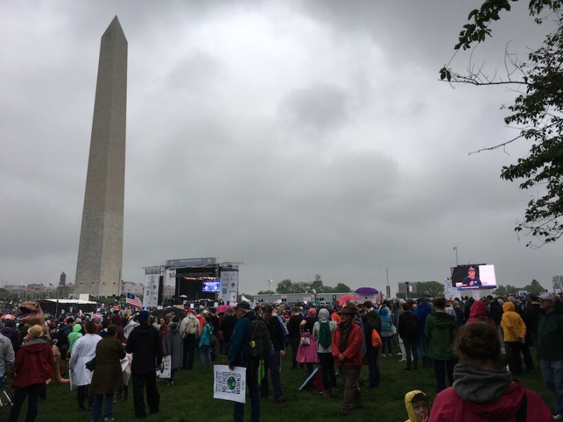 March for Science main stage by Washington Monument