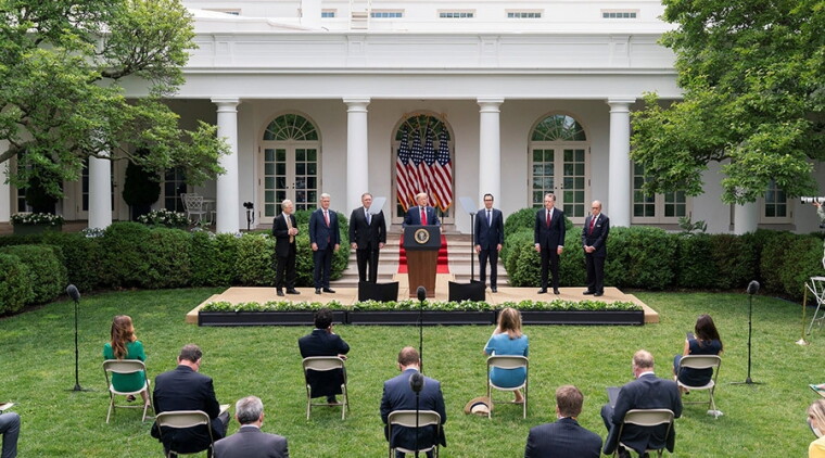 Speaking to reporters in the White House Rose Garden on May 29, President Trump announced new measures marking a more confrontational approach toward China.