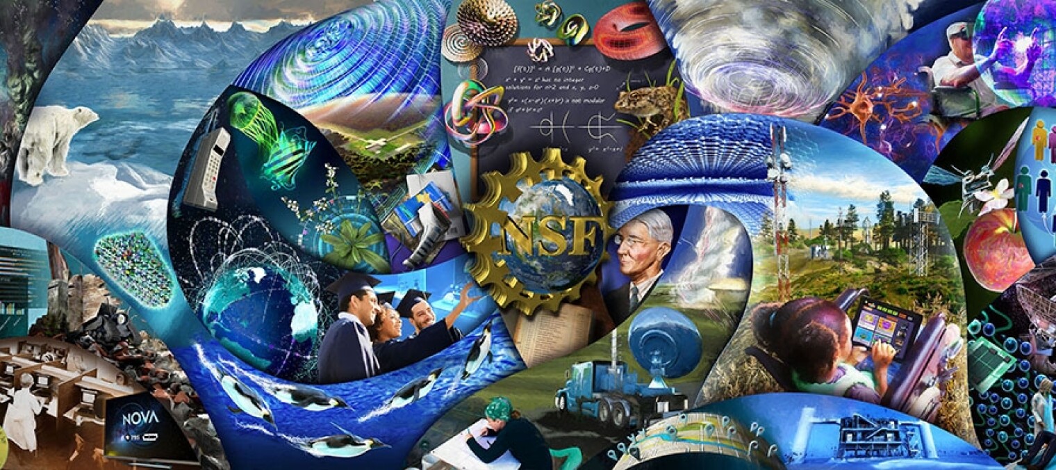 NSF’s History Wall is a mural in the entrance of the agency’s headquarters that illustrates research areas it has supported over 70 years.