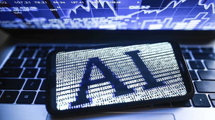 Tech illustration of AI on a Tablet