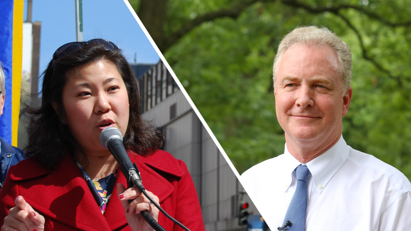 A composite image of Rep. Grace Meng (D-NY) and Sen. Chris Van Hollen (D-MD).