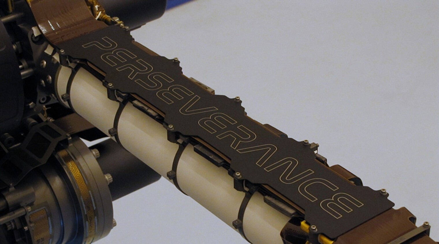 The nameplate for the newly named Perseverance rover