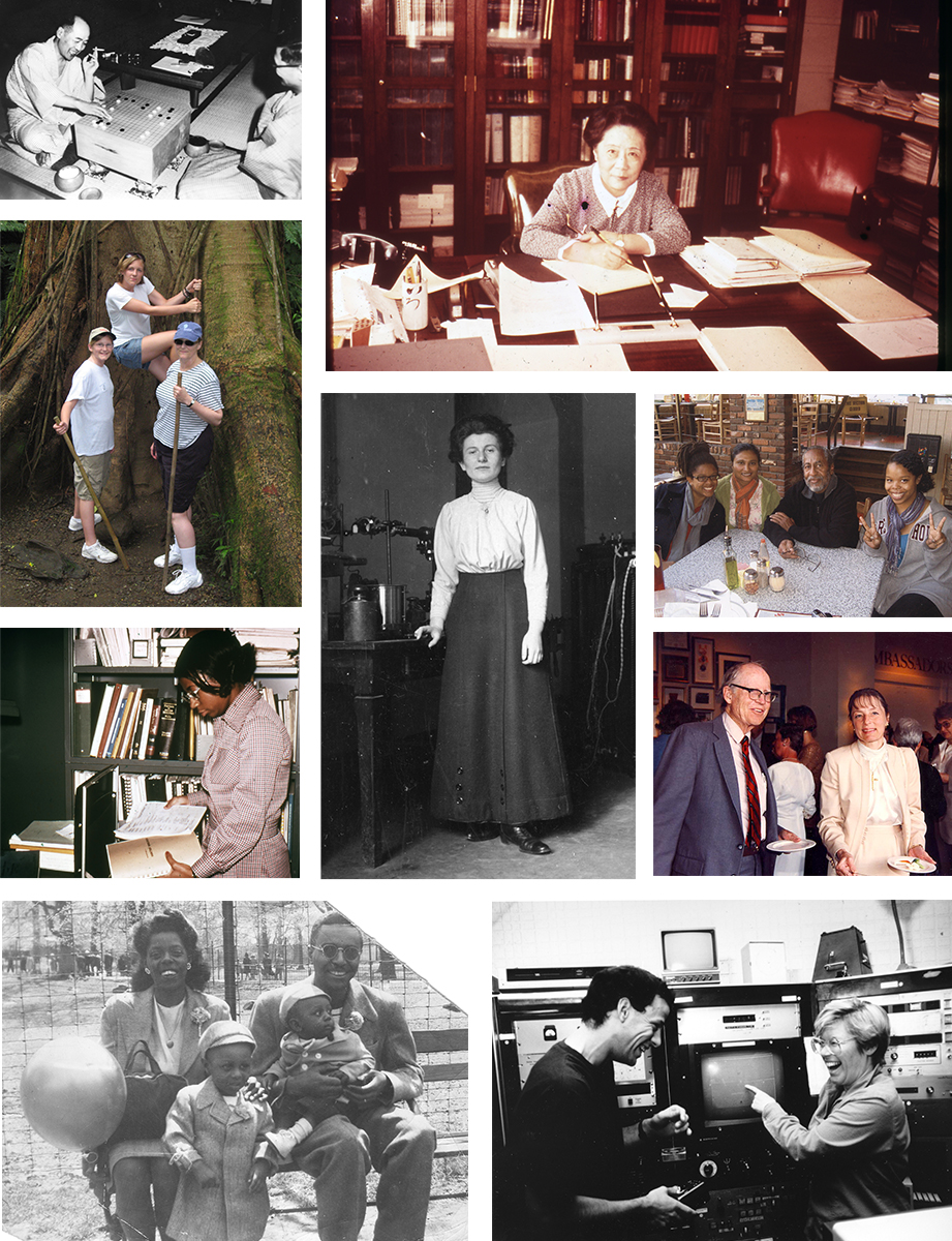 Collage of images from the Emilio Segrè Visual Archives.